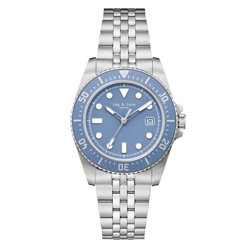 rag & bone Damen Analog Quarz Uhr Armbanduhr Rowan Date RBL250003 Edelstahl