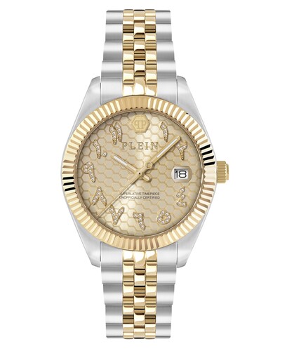 Philipp Plein Damen Uhr Analog Quarz DATE SUPERLATIVE PWYFA0526 Edelstahl