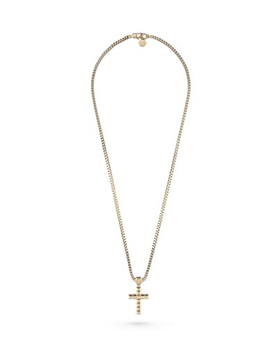 Philipp Plein Herren Kette Halskette Edelstahl gold PLEIN CRUCIFIX PJ5GA03NU