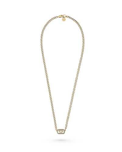 Philipp Plein Damen Kette Halskette Edelstahl IP Gold PLEIN LETTERING PJ1AA35NU