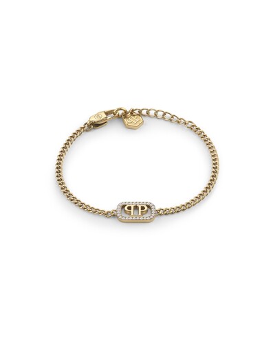 Philipp Plein Damen Armband Armkette Edelstahl IP Gold PLEIN LETTERING PJ1AA30BU