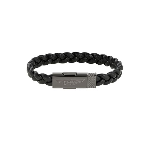 ASTON MARTIN Herren Armband Lederband schwarz Edelstahl AML THRILL MJITS6BL1