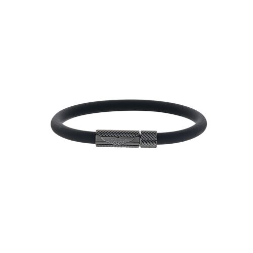 ASTON MARTIN Herren Armband Silikon schwarz Edelstahl AML THRILL MJRSS6BM1