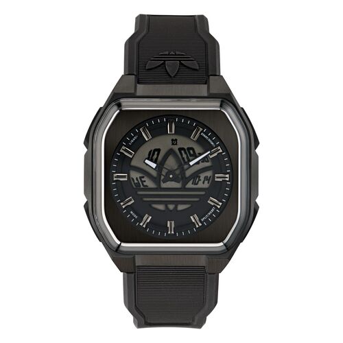 Adidas Unisex Uhr CITY TECH SIX SST Silikon schwarz AOFH26015