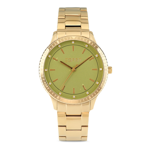 Esprit Damen Uhr Armbanduhr PASTELS Edelstahl Gold H.88875303