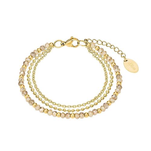 s.Oliver Jewel Damen Armband Armkette Edelstahl Gold Glas 2026182