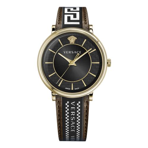 Versace Herren Uhr Armbanduhr V-Circle VE5A01721 Leder