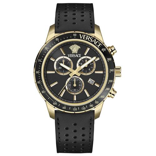 Versace Herren Uhr Armbanduhr SPORT CHRONO VEZCA0224 Leder