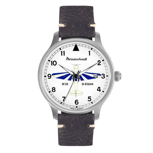 Aristo Herren Messerschmitt Uhr Fliegeruhr M-35W-Q Leder