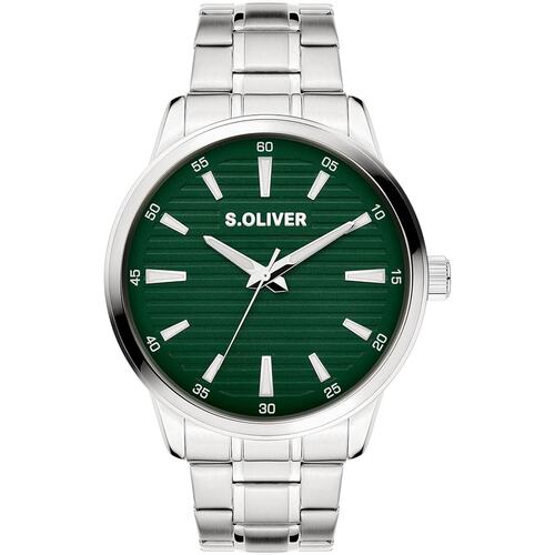 s.Oliver Herren Uhr Armbanduhr Edelstahl Silber SO-4414-MQ