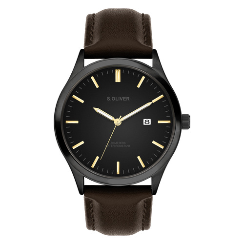s.Oliver Herren Uhr Armbanduhr Leder SO-4427-LQ