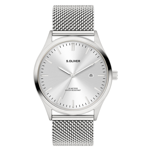 s.Oliver Herren Uhr Armbanduhr Edelstahl SO-4431-MQ