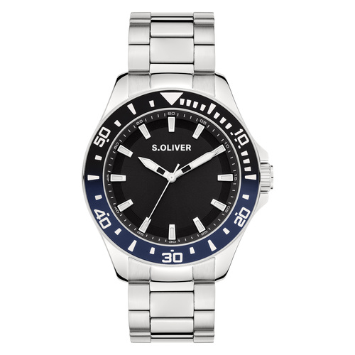 s.Oliver Herren Uhr Armbanduhr Edelstahl Silber SO-4457-MQ