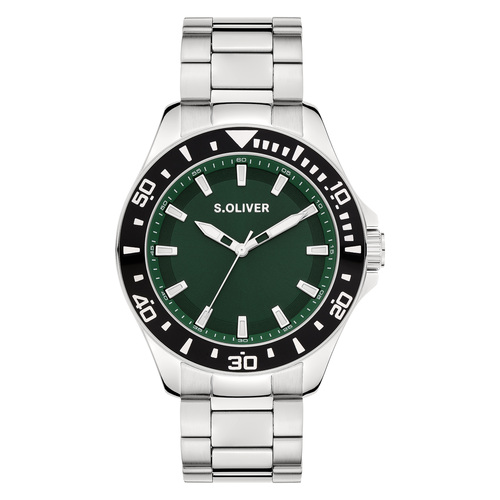 s.Oliver Herren Uhr Armbanduhr Edelstahl Silber SO-4458-MQ
