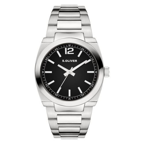 s.Oliver Herren Uhr Armbanduhr Edelstahl Silber SO-4459-MQ
