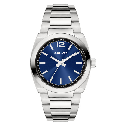 s.Oliver Herren Uhr Armbanduhr Edelstahl Silber SO-4460-MQ