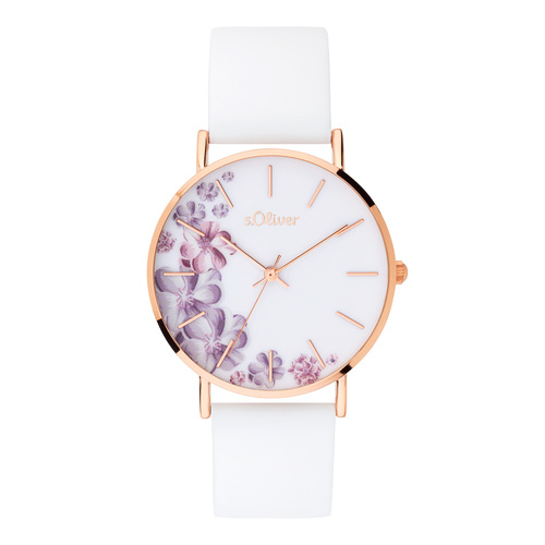 s.Oliver Damen Uhr Armbanduhr Silikon SO-3706-PQ