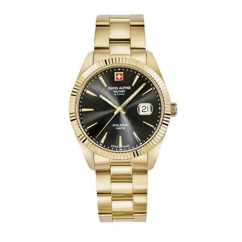Swiss Alpine Military Herren Uhr Analog Quarz 7016.1117SAM Edelstahl