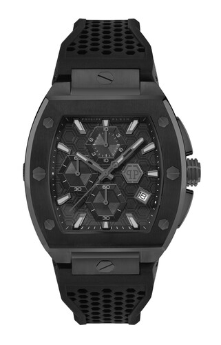 Philipp Plein Herren Uhr Analog Quarz HEXAGON PHANTOM CHRONO PWHHA0326
