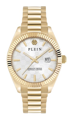 Philipp Plein Herren Uhr Analog Quarz DATE SUPERLATIVE PWDHA0326 Edelstahl