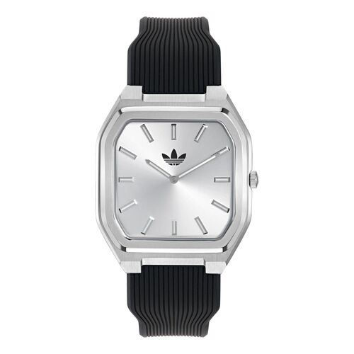 Adidas Unisex Uhr CITY TECH SQUARE Silikon schwarz AOFH26513