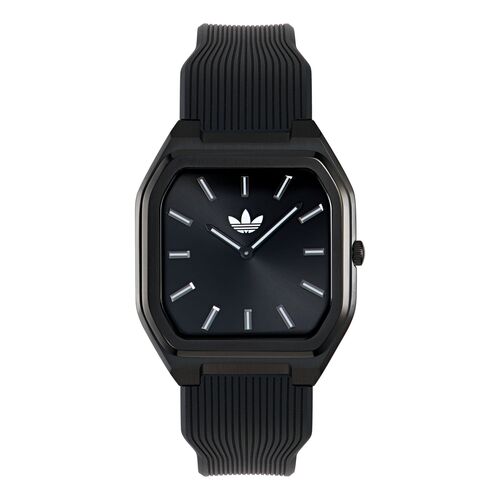 Adidas Unisex Uhr CITY TECH SQUARE Silikon schwarz AOFH26514