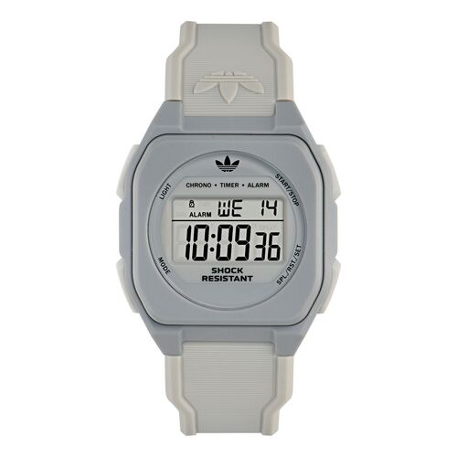 Adidas Unisex Uhr Digital CITY TECH FOUR Kunststoff grau AOST26536