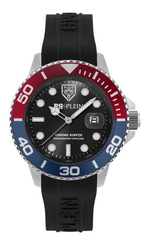 Plein Sport Herren Uhr Analog Quarz CHROME SURFER PSMHA0126 Silikon