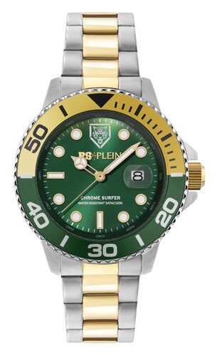 Plein Sport Herren Uhr Analog Quarz CHROME SURFER PSMHA0626 Edelstahl