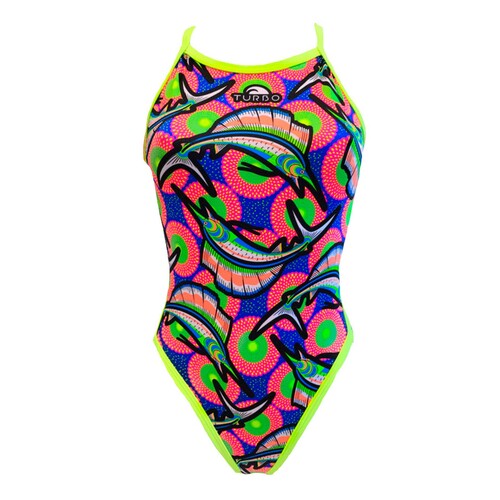 Turbo Badeanzug Damen Marlin mit offenem R�cken und V-f�rmigem Tr�gersystem