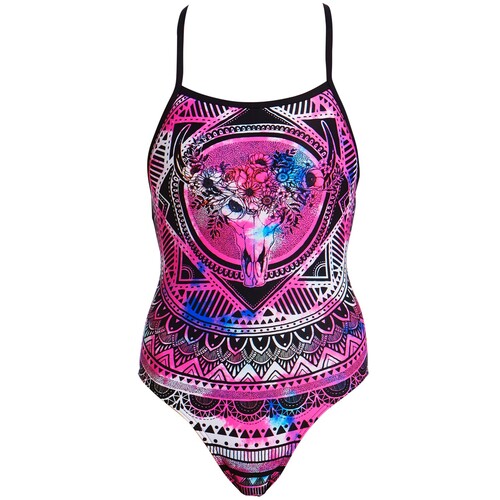 Funkita Badeanzug Damen Skull Swim verst�rkte Tr�ger und verkleinertem R�ckenausschnitt