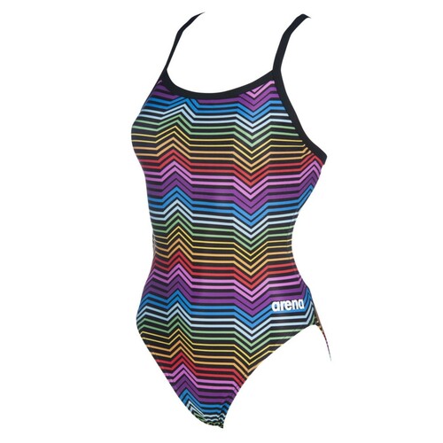 arena Badeanzug Damen Multicoloer Stripes Challenge Back schnelltrockned