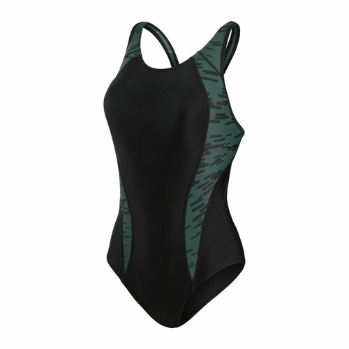 Speedo Panel Laneback Badeanzug Damen schnelltrocknend und chlorbestndig