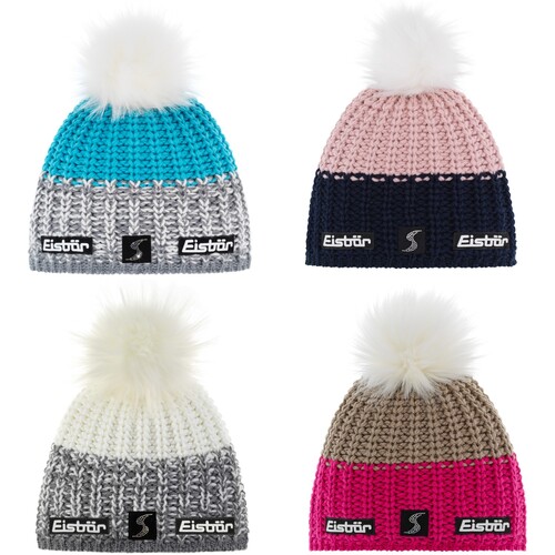 Eisb�r Focus Lux Crystal M� SP Strickm�tze f�r Damen mit Kunstfellbommel