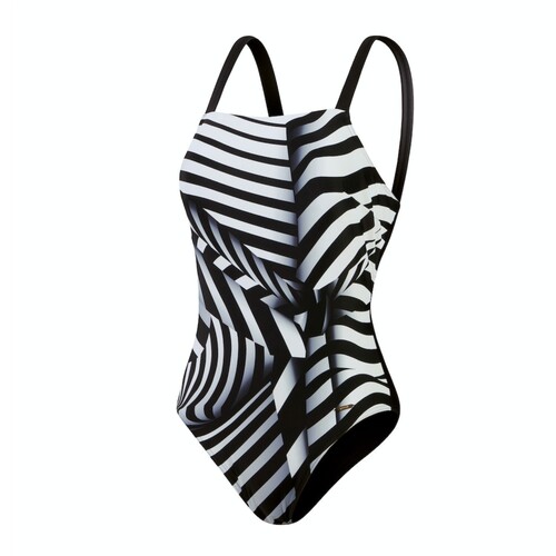 Speedo Formender bedruckter asymmetrischer Badeanzug fr Damen