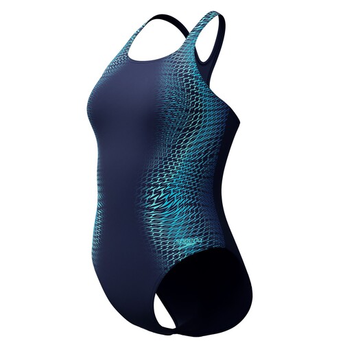 Speedo Badeanzug Medalist mit Digital Print f�r Damen mit Unterbrustband