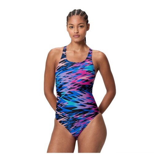 Speedo Hyperboom Print Medalist Badeanzug Damen