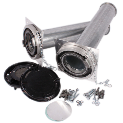 Pellet Bef�llset 500/500 mit Wandflanschplatte