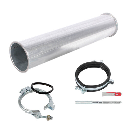 Pellet-F�llrohr-Verl�ngerung 500 mm, Spannring, Befestigungsschelle