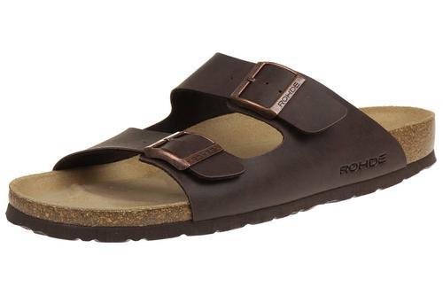 Rohde Herren M�nner Sandale Pantolette Zweiriemer Hausschuhe 5920 mocca