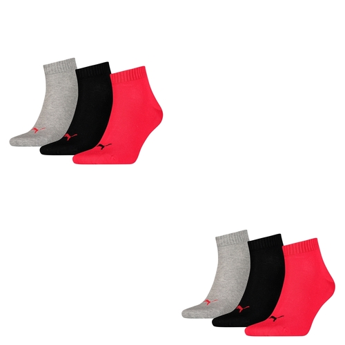 6 Paar Puma Unisex Quarter Socken Sneaker Gr. 35 - 49  f�r Damen Herren F��linge 