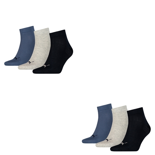 6 Paar Puma Unisex Quarter Socken Sneaker Gr. 35 - 49  f�r Damen Herren F��linge 