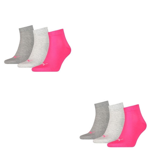 6 Paar Puma Unisex Quarter Socken Sneaker Gr. 35 - 49  f�r Damen Herren F��linge 