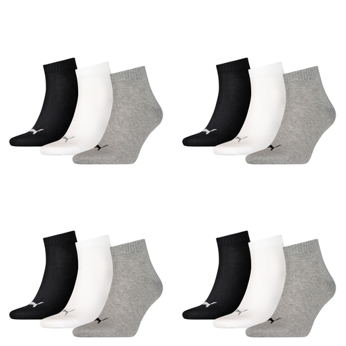 12 Paar Puma Unisex Quarter Socken Sneaker Gr. 35 - 49  f�r Damen Herren F��linge 