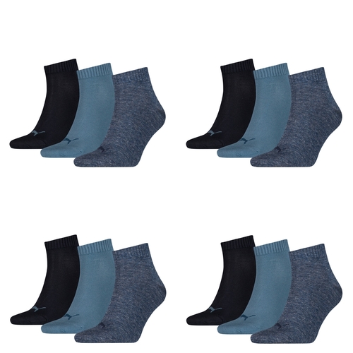 12 Paar Puma Unisex Quarter Socken Sneaker Gr. 35 - 49  f�r Damen Herren F��linge 