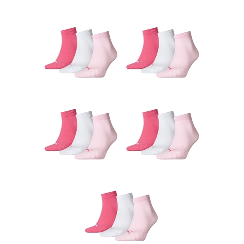 15 Paar Puma Unisex Quarter Socken Sneaker Gr. 35 - 49  f�r Damen Herren F��linge 