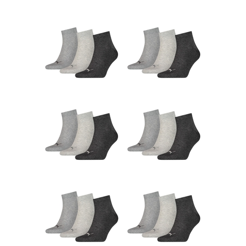 18 Paar Puma Unisex Quarter Socken Sneaker Gr. 35 - 49  f�r Damen Herren F��linge 