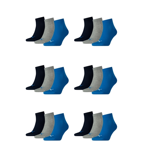 18 Paar Puma Unisex Quarter Socken Sneaker Gr. 35 - 49  f�r Damen Herren F��linge 
