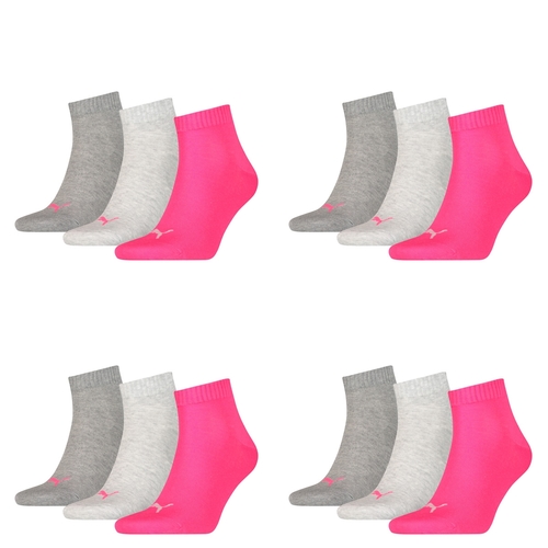 12 Paar Puma Unisex Quarter Socken Sneaker Gr. 35 - 49  f�r Damen Herren F��linge 