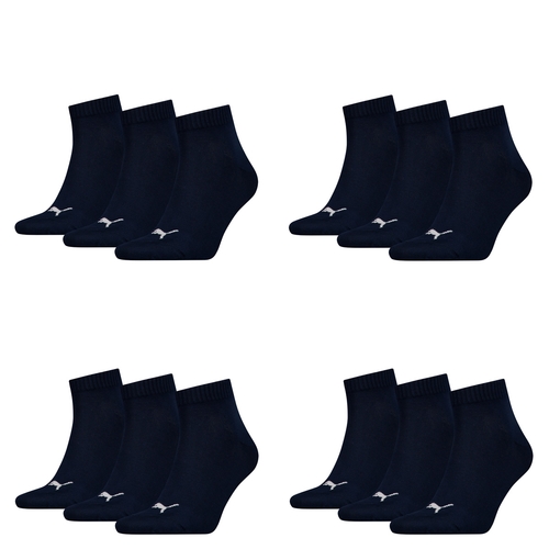 12 Paar Puma Unisex Quarter Socken Sneaker Gr. 35 - 49  f�r Damen Herren F��linge 
